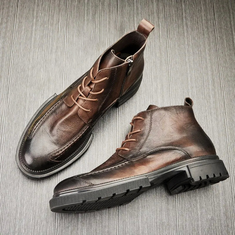 Lorenzo Vitali Retro Ankle Boots with Chunky Sole