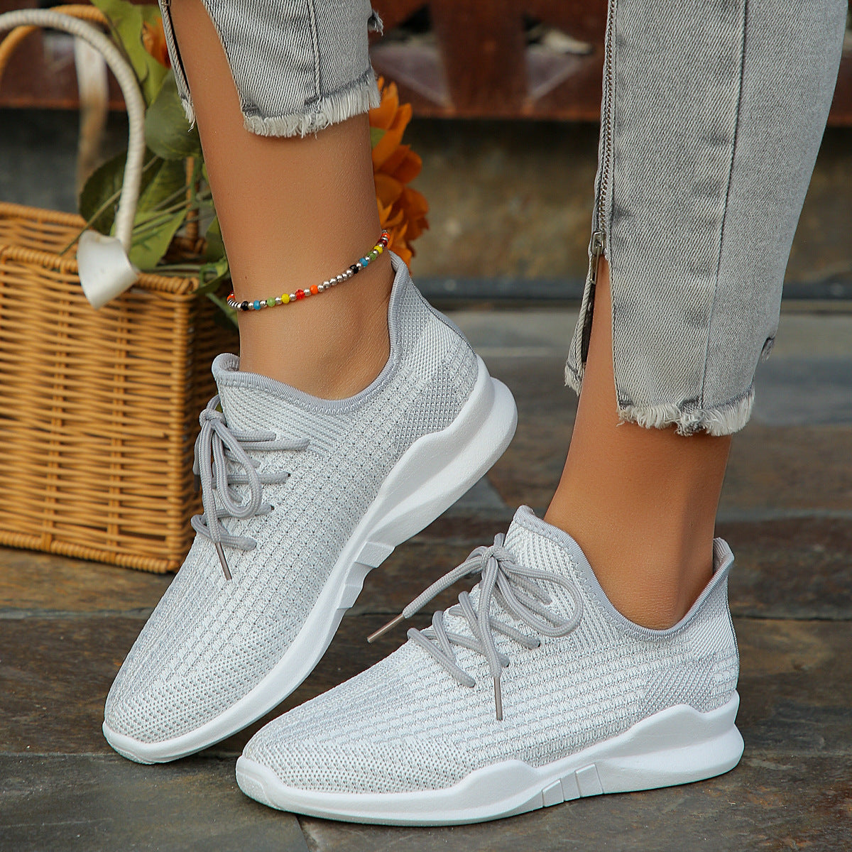 Lyra - Women's Orthopedic Knit Running Shoes, Flat Sole Comfort Sneakers