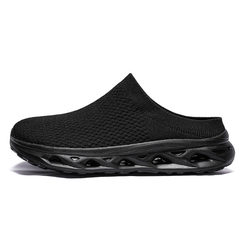 Axel - Men's Wide-Toe Knit Slip-On Shoes, Thick Sole Comfort Half-Slippers