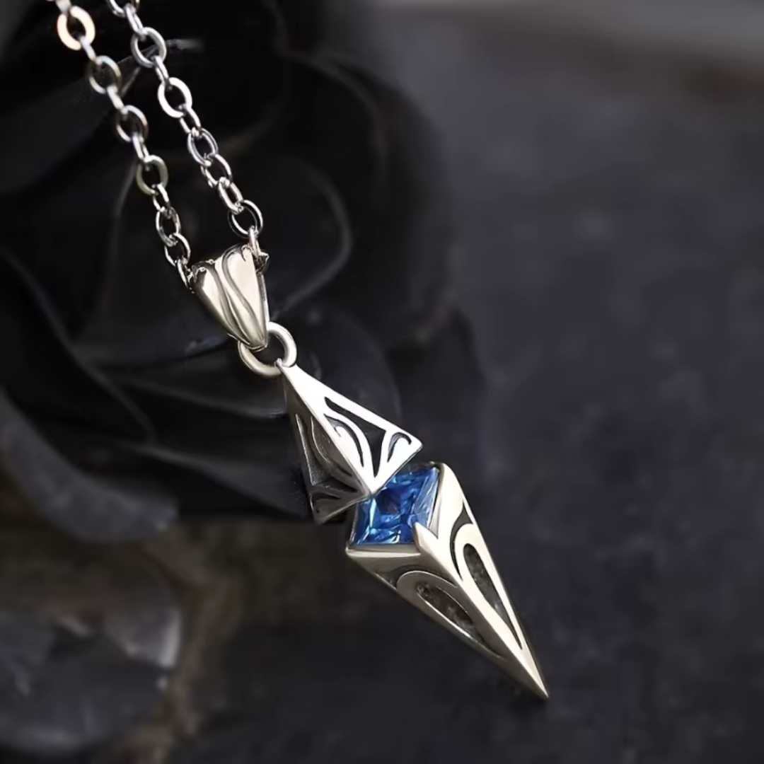 Callum Angular Blue Stone Necklace