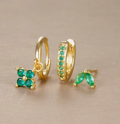 Hazel - Mixed Stud Hoop Set