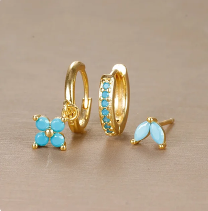 Hazel - Mixed Stud Hoop Set