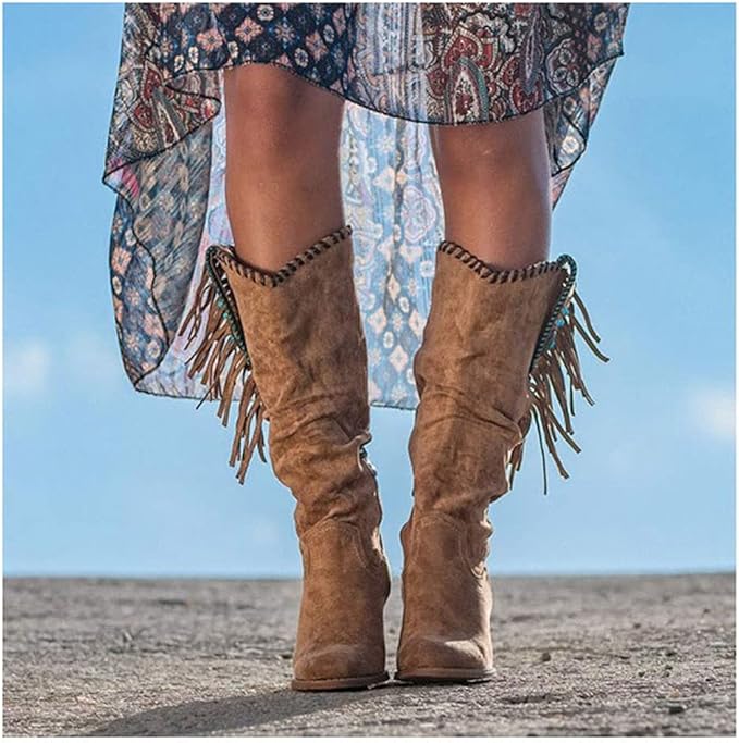 Janice - Western Knee-High Boots