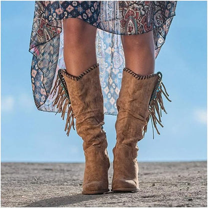 Janice - Western Knee-High Boots