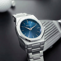 Silver / Blue