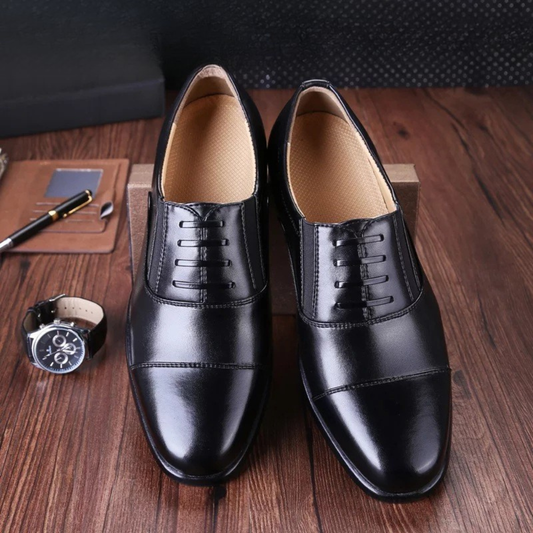 Hugo - Men's Genuine Leather Business Oxfords, Tri-Stitch Formal Shoes