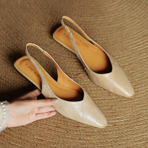 Aveline Genuine Leather Slingback Flats