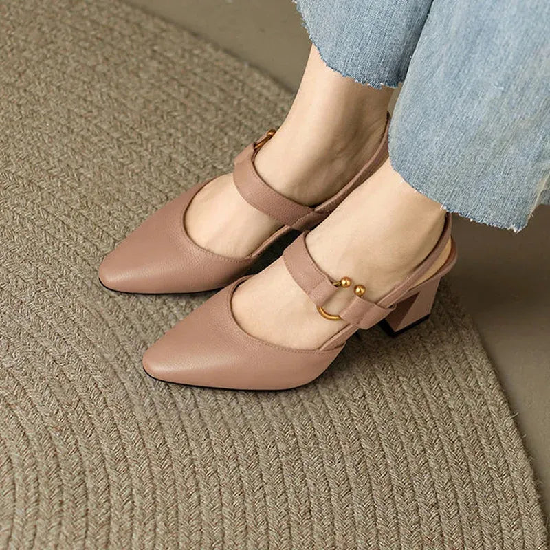 Camila - Slingback Block Pumps