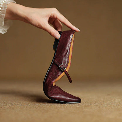 Elegant Genuine Leather Pointed Flats