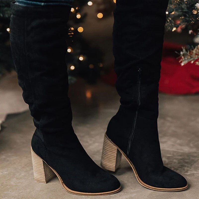 Eliana - Suede Knee Boots