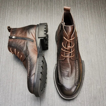 Lorenzo Vitali Retro Ankle Boots with Chunky Sole