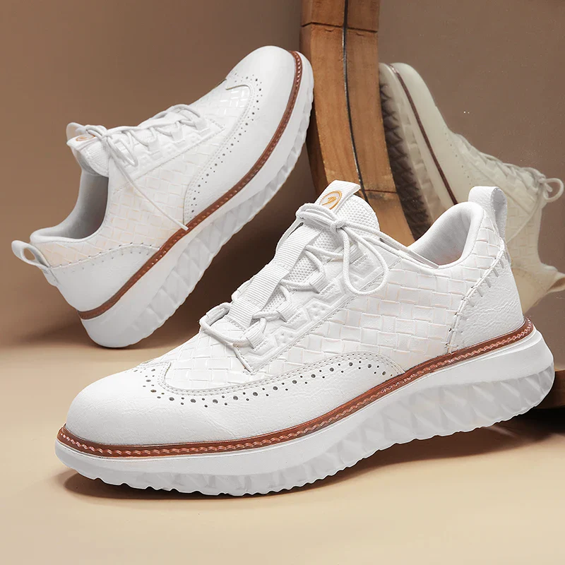 Men’s Casual Leather Oxford-Style Sneakers