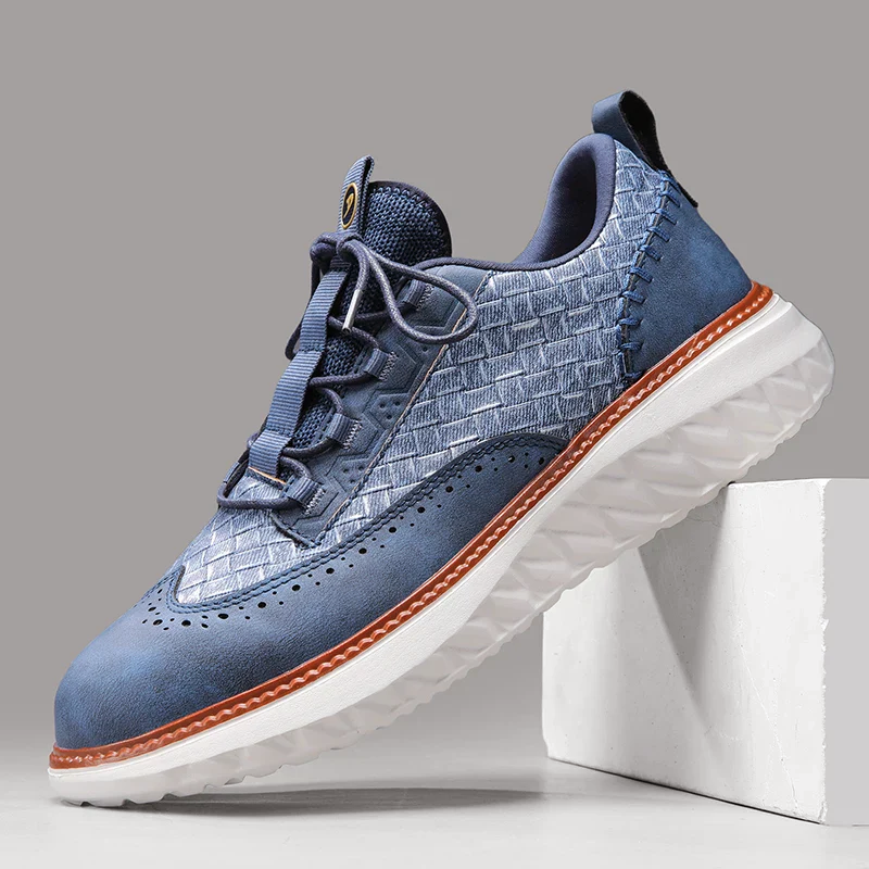 Men’s Casual Leather Oxford-Style Sneakers