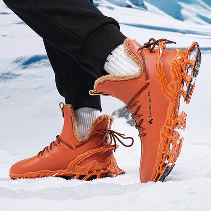Men’s High-Top Winter Sneakers with Sculpted Sole and Plush Lining