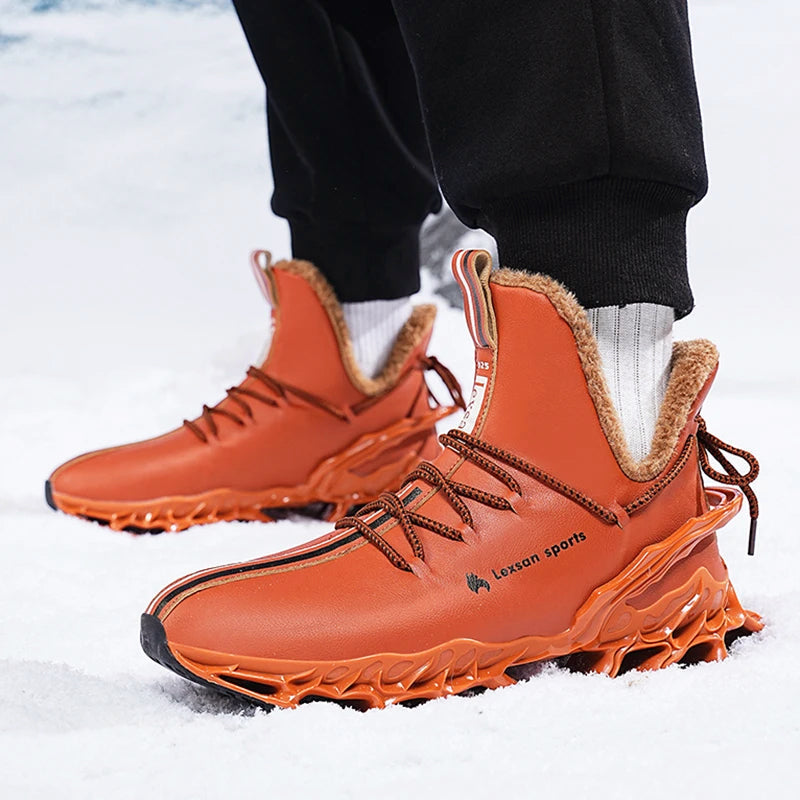Men’s High-Top Winter Sneakers with Sculpted Sole and Plush Lining