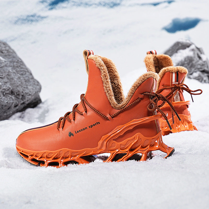 Men’s High-Top Winter Sneakers with Sculpted Sole and Plush Lining