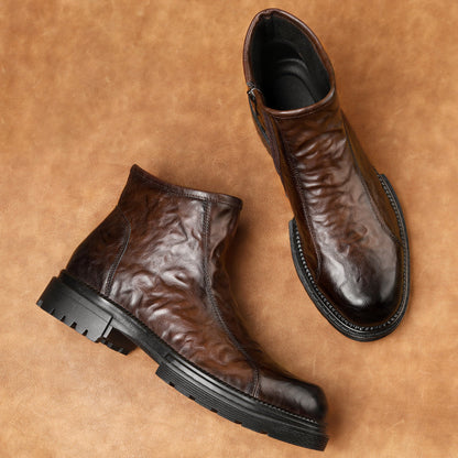 Men’s Zip-Up Ankle Boots with Chunky Sole