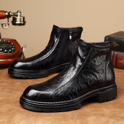 Men’s Zip-Up Ankle Boots with Chunky Sole