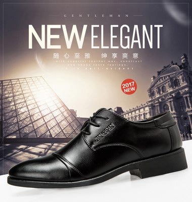 Beau - Men's Pointed-Toe Lace-Up Business Shoes, Formal Wedding Dress Shoes