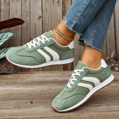 Ines - Women's Flat Sole Student Sneakers, Casual Walking Work Shoes