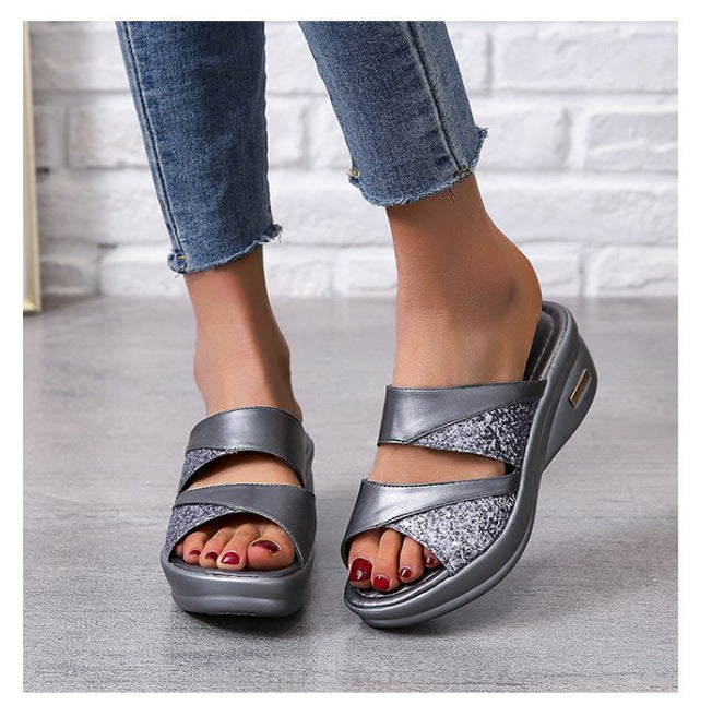 Nora - Women's Orthopedic Platform Slide Sandals, Cushioned Comfort Slip-Ons
