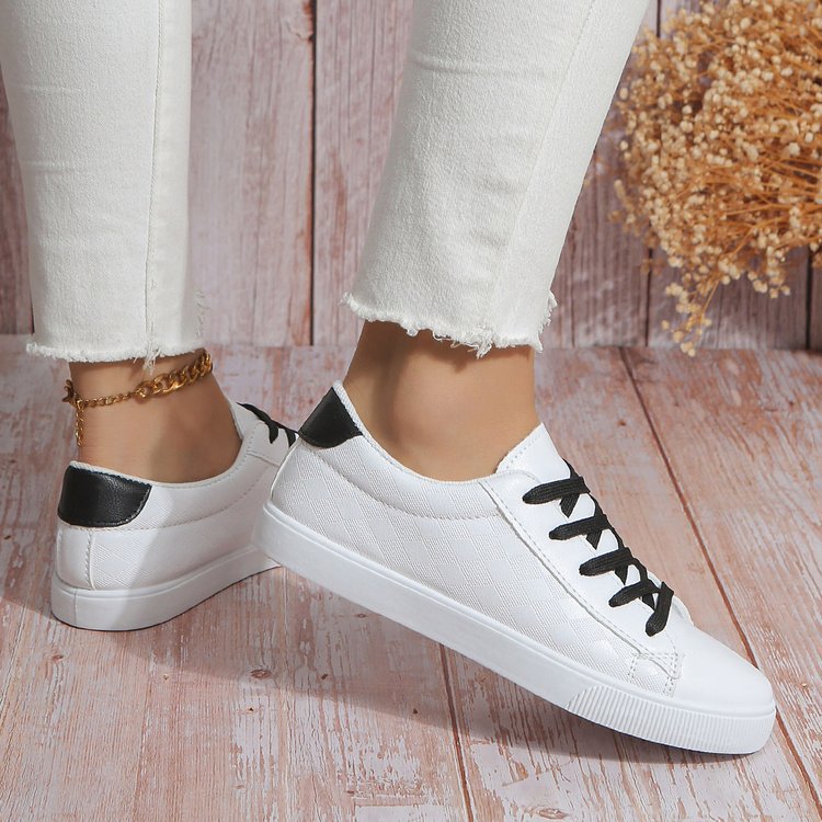 Hazel - Women's Minimalist Platform Sneakers, Thick Sole Lace-Up Shoes