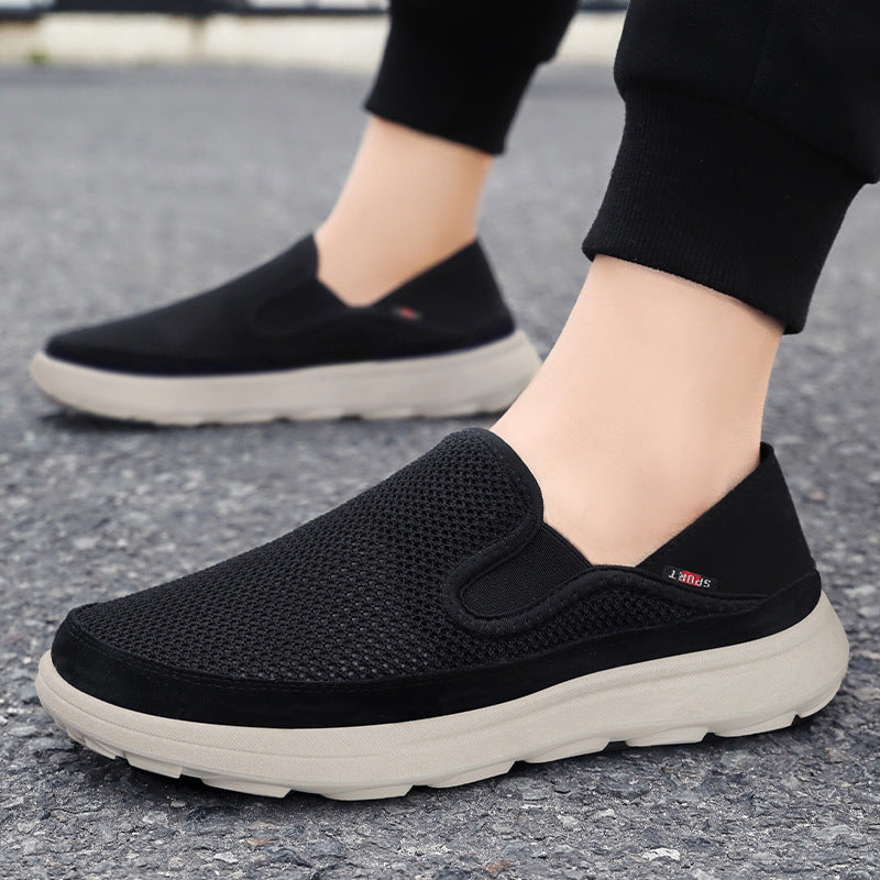 Drake - Men's Breathable Knit Slip-On Shoes, Soft Sole Casual Sneakers