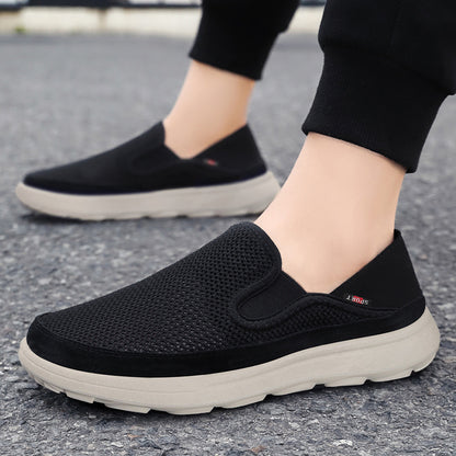 Drake - Men's Breathable Knit Slip-On Shoes, Soft Sole Casual Sneakers