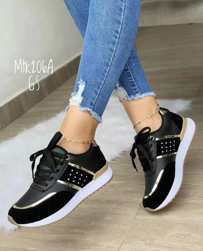 Ivy - Women's Color-Block Platform Sneakers, Low-Top Tennis Shoes