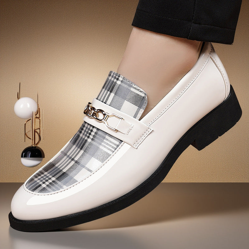 Drake - Men's Patent Leather Pointed-Toe Business Shoes, British Formal Oxfords