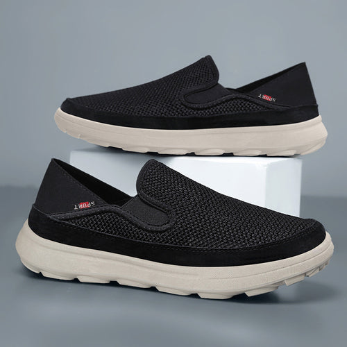Drake - Men's Breathable Knit Slip-On Shoes, Soft Sole Casual Sneakers
