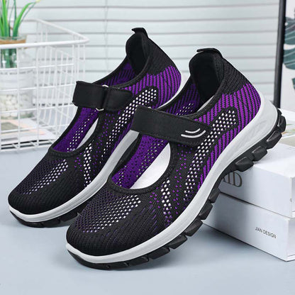 Skye - Women's Orthopedic Walking Shoes, Adjustable Strap Knit Sneakers