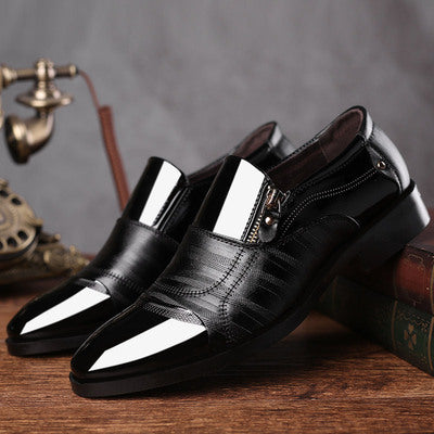 Beau - Men's Pointed-Toe Lace-Up Business Shoes, Formal Wedding Dress Shoes