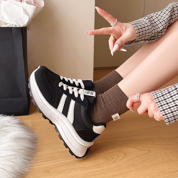 Wren - Women's Korean-Style Platform Sneakers, Gym Student Running Shoes