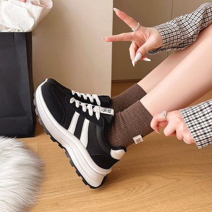 Wren - Women's Korean-Style Platform Sneakers, Gym Student Running Shoes