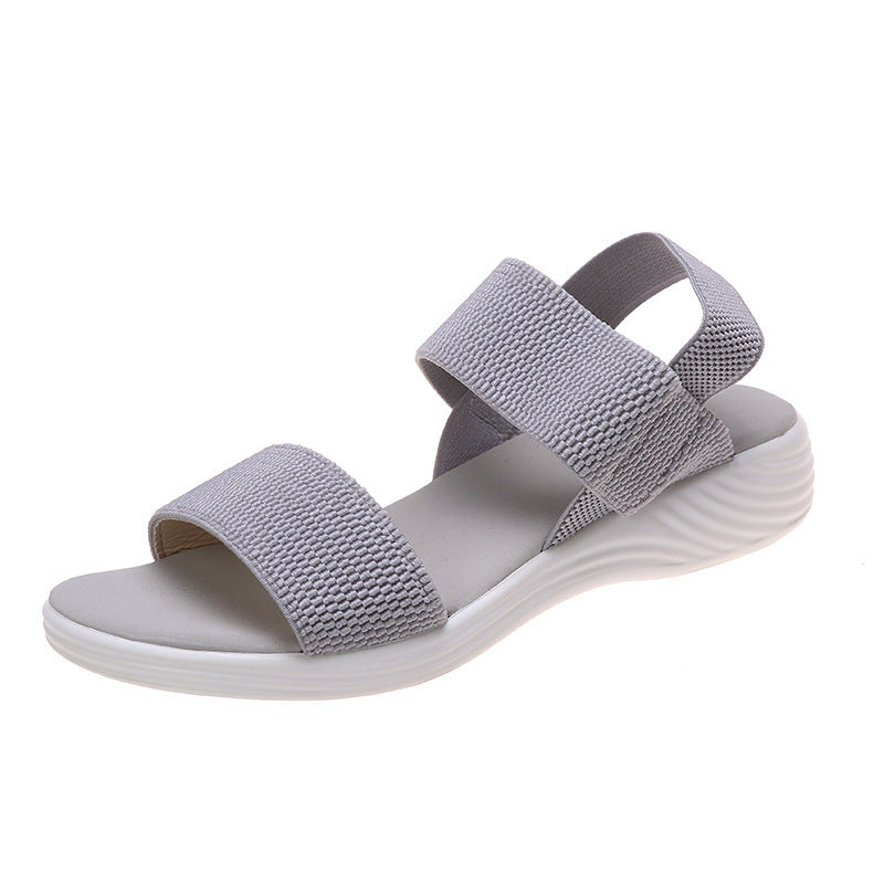 Hazel - Women's Wedge Roman Sandals, Open-Toe Elastic Strap Shoes