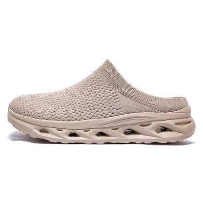 Axel - Men's Wide-Toe Knit Slip-On Shoes, Thick Sole Comfort Half-Slippers