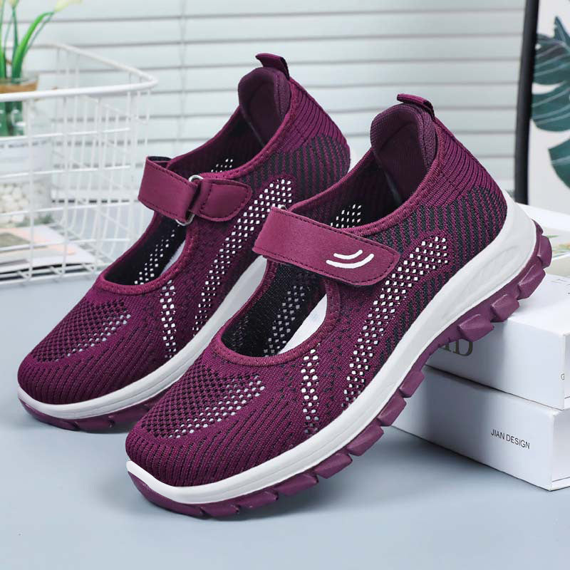 Skye - Women's Orthopedic Walking Shoes, Adjustable Strap Knit Sneakers
