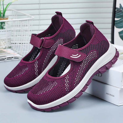 Skye - Women's Orthopedic Walking Shoes, Adjustable Strap Knit Sneakers