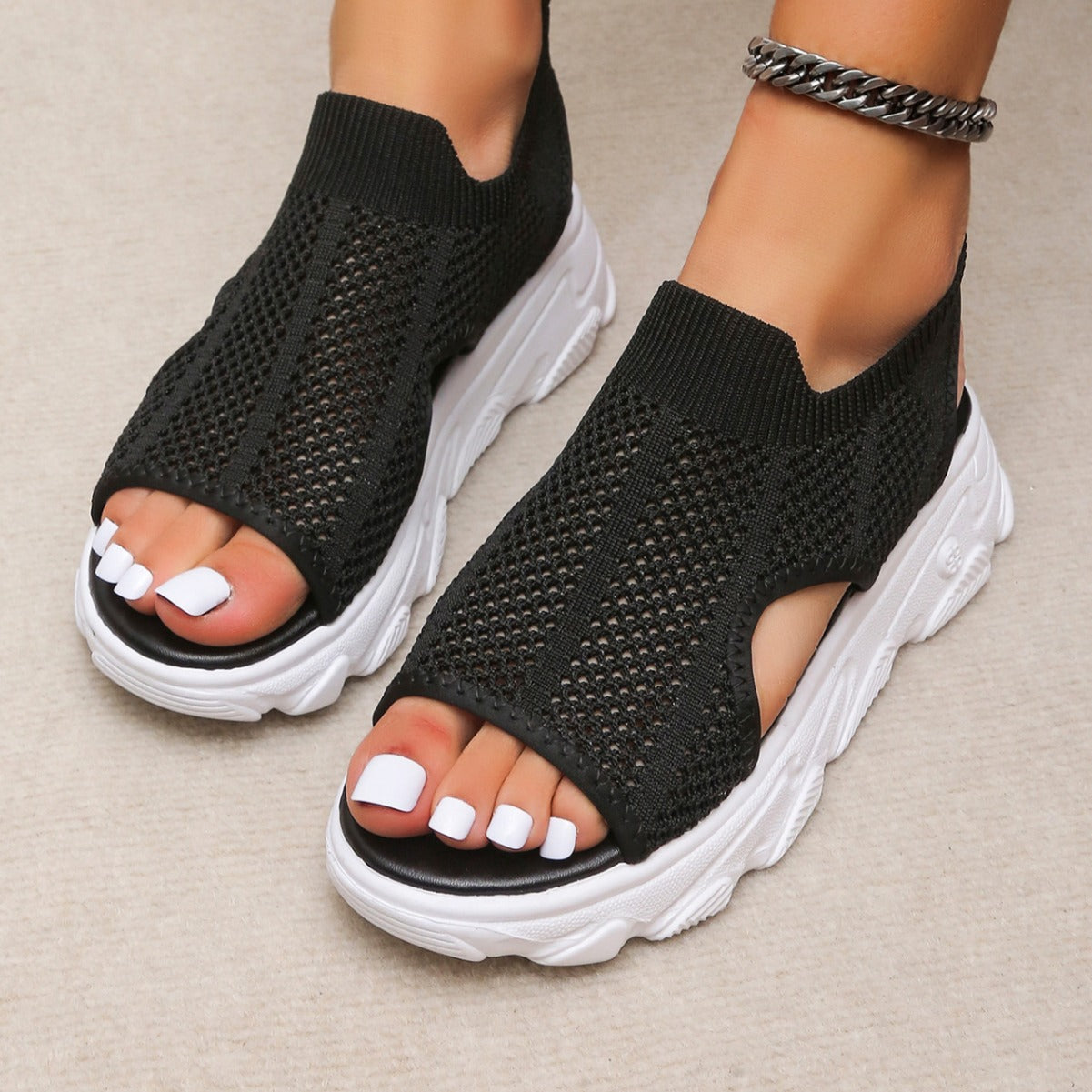 Vera - Women's Orthopedic Knit Slip-On Sandals, Stretch Comfort Shoes