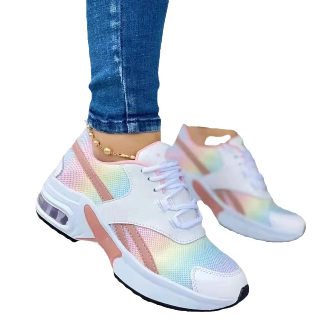 Vera - Women's Platform Mesh Lace-Up Sneakers, Air Cushion Nurse Shoes