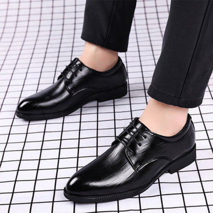 Beau - Men's Pointed-Toe Lace-Up Business Shoes, Formal Wedding Dress Shoes