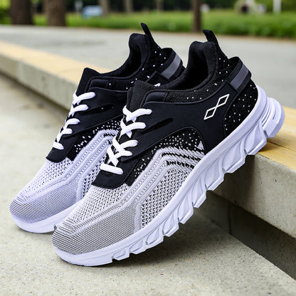 Liam - Men's Lace-Up Flyknit Running Shoes, Anti-Odor Lightweight Sneakers