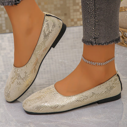 Faye - Women's Square-Toe Flat Loafers, Retro European-Style Shoes