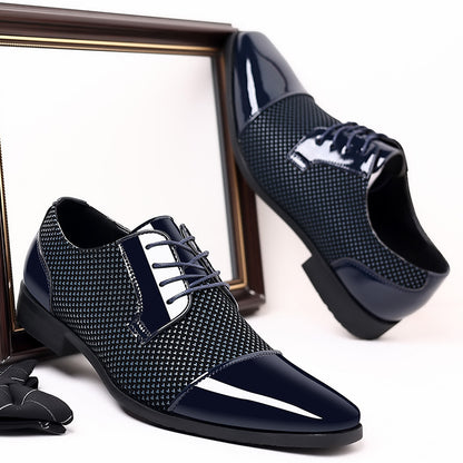 Ezra - Men's Pointed-Toe Wedding Dress Shoes, British Business Formal Oxfords
