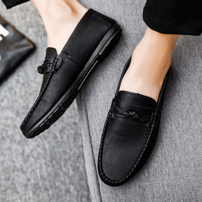 Ezra - Men's British-Style Penny Loafers, Breathable Non-Slip Slip-On Shoes