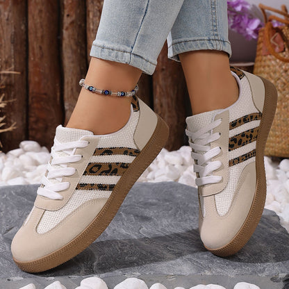 Hazel - Women's Leopard Print Skate Sneakers, Retro Casual Board Shoes