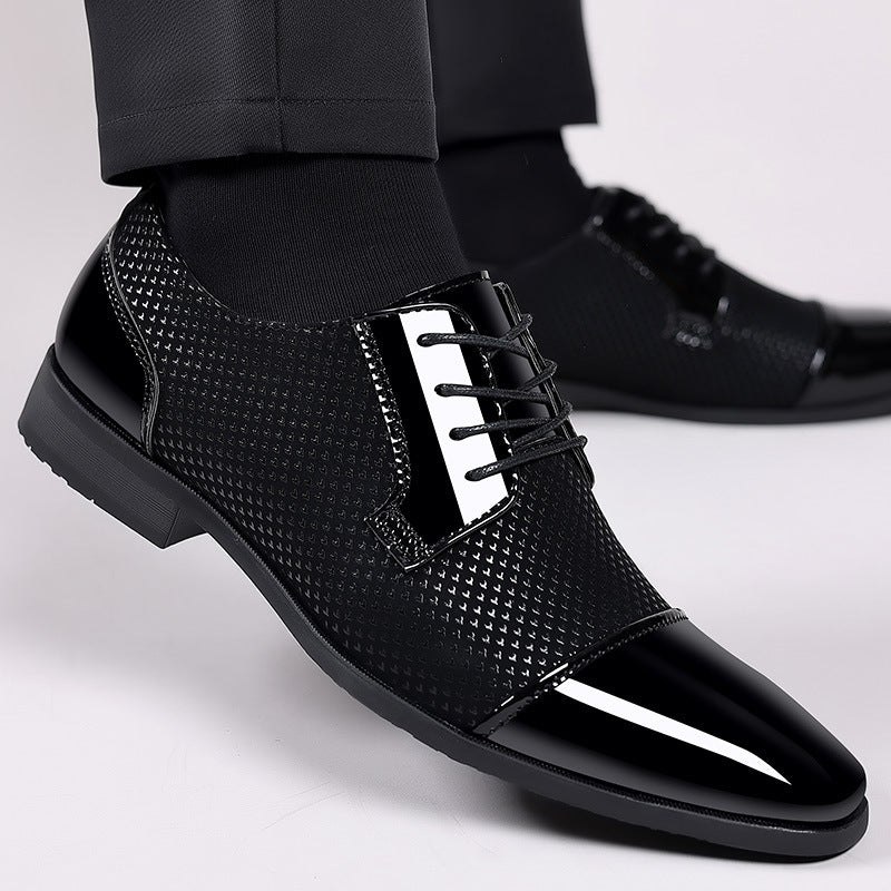 Ezra - Men's Pointed-Toe Wedding Dress Shoes, British Business Formal Oxfords