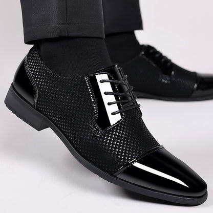 Ezra - Men's Pointed-Toe Wedding Dress Shoes, British Business Formal Oxfords