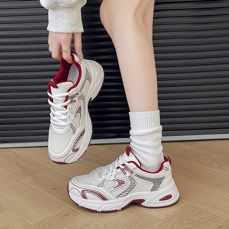 Maeve - Unisex Retro Color-Block Platform Sneakers, Couples Thick Sole Shoes
